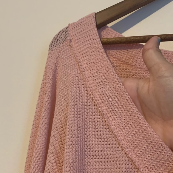 Peach Love Light Pink Breathable Wide Neck Sweater - Picture 3 of 3